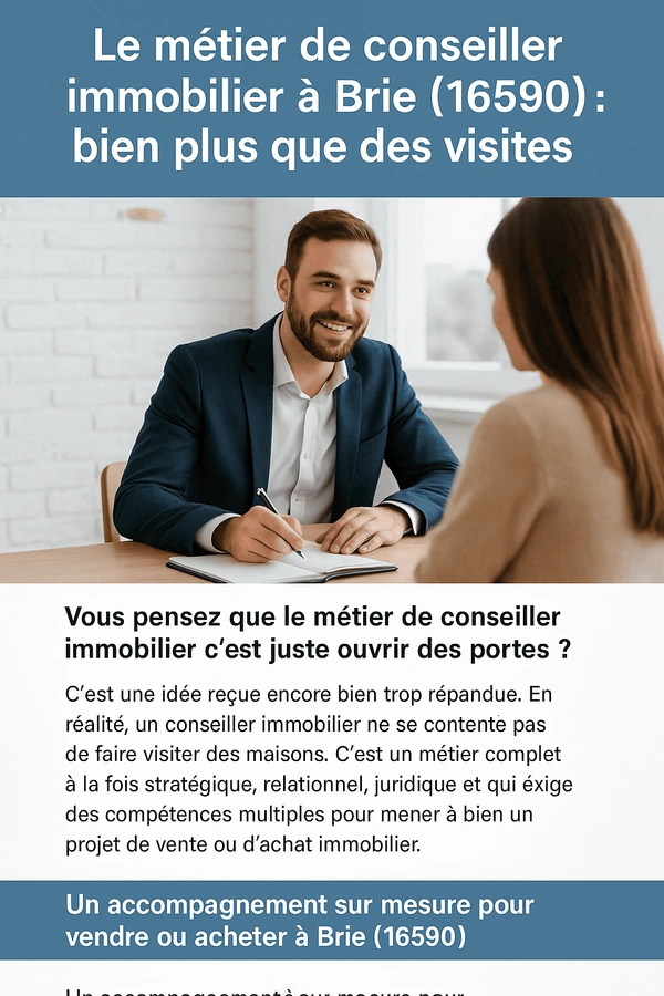 À Brie, le métier de conseiller immobilier c’est bien plus que des visites
