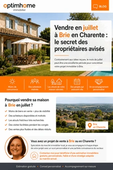 Vendre sa maison à Brie en Charente en juillet : pourquoi c'est le bon moment !