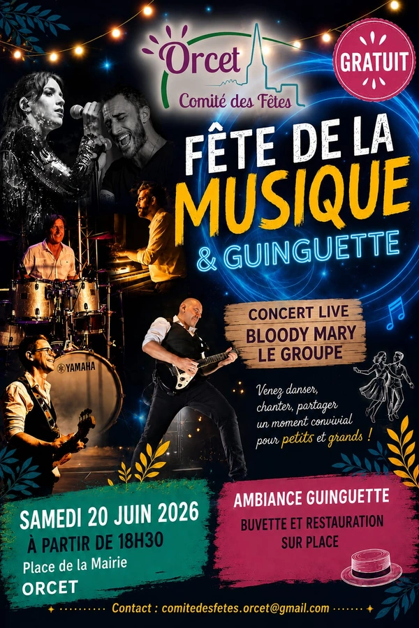 Fête de la Musique & Guinguette : samedi 20 juin 2026