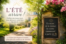 🌞 Fortes chaleurs : des visites dès 8h00 !