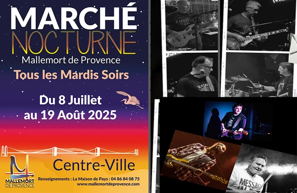 Marché nocturne mardi 19 août 2025 à 19h  Shopping - Sortie - Musique