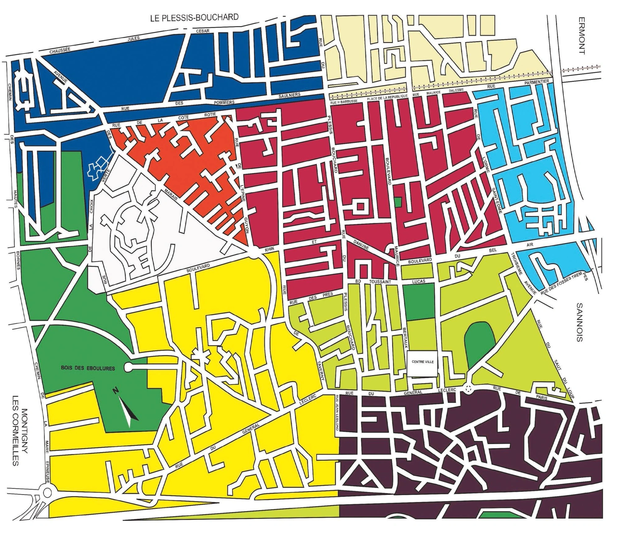 Carte des quartiers de Franconville (95130) - Analyse du marché immobilier local