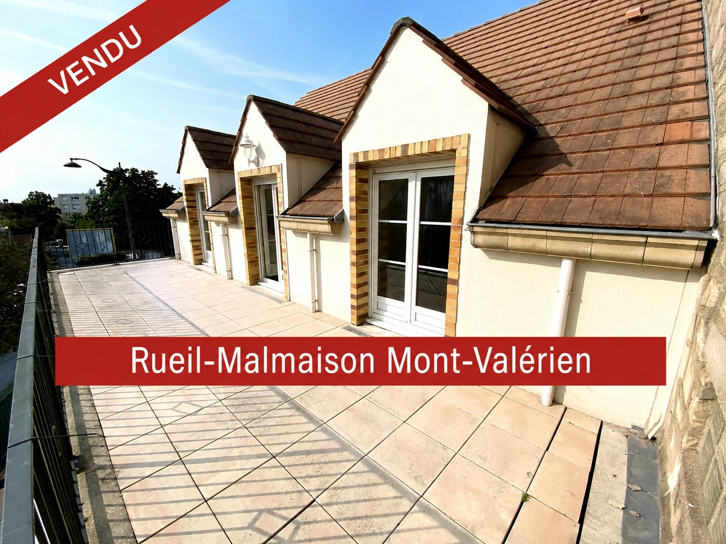 Prix au m² d'un appartement en dernier étage avec terrasse vendu au Mont-Valérien à Rueil-Malmaison par Sarah Bendib