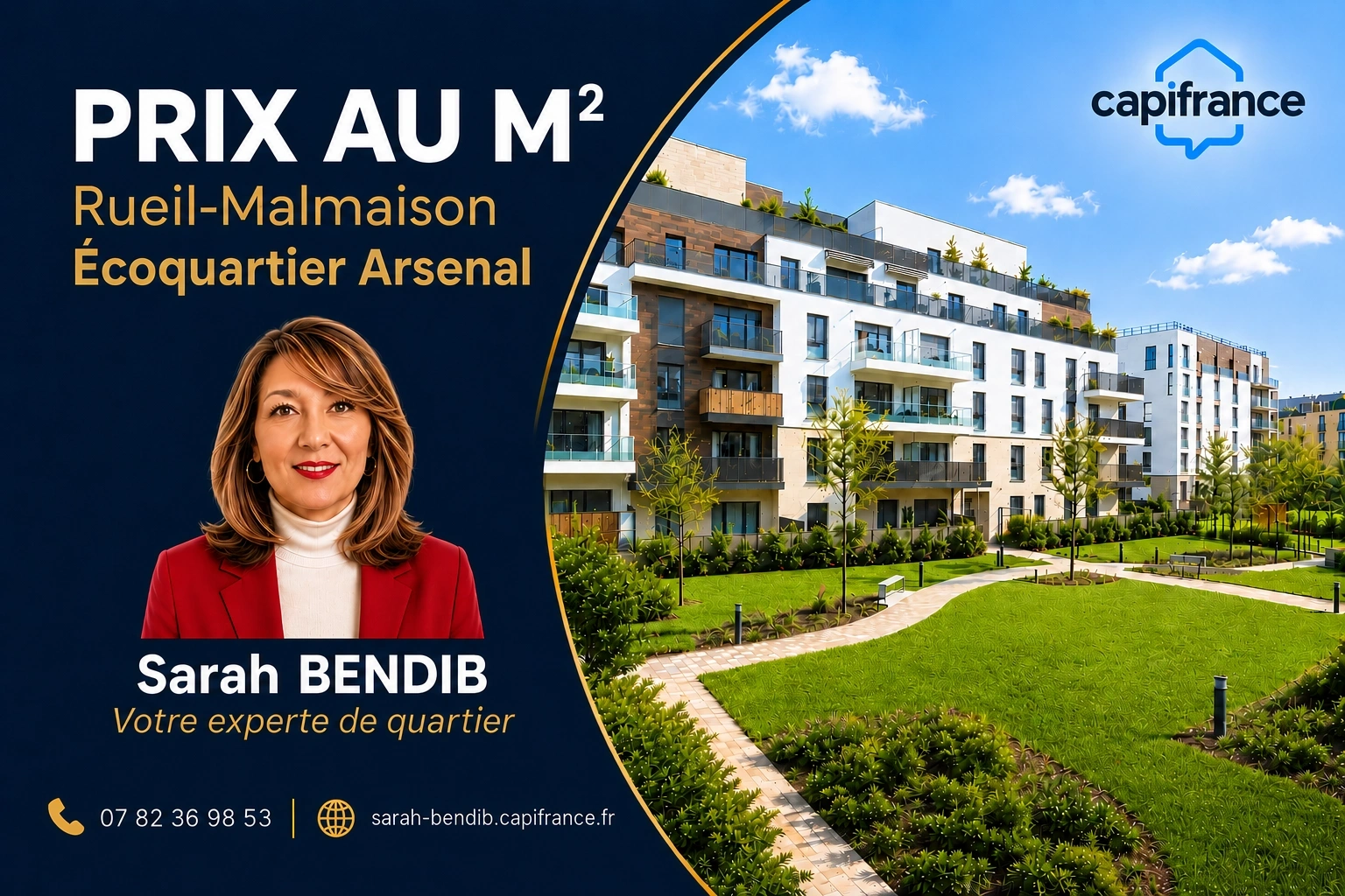 Prix au m² à Rueil-Malmaison dans l'Écoquartier de l'Arsenal : estimation immobilière par Sarah Bendib
