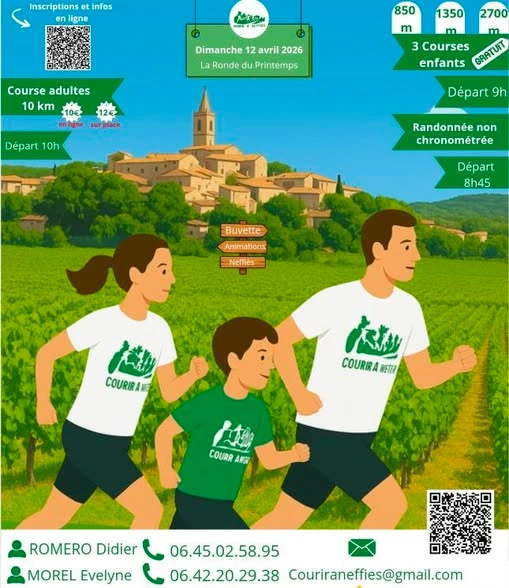 🏃‍♂️ Une course à ne pas manquer à Neffiès : 12 avril 2026 !