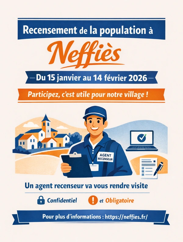 📝 Le recensement de la population à Neffiès : un rendez-vous citoyen essentiel
