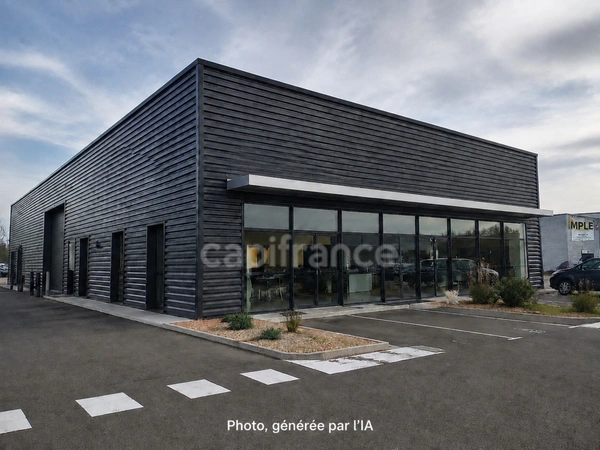Local commercial de 660 m2 avec grandes vitrines et parking sur une parcelle de 5.000 m2 en zone d'activités