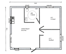 Maison neuve à louer, 2 chambres, 56 m², Gourbeyre