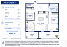appartement à vendre 3 pièces MAROMME (76)