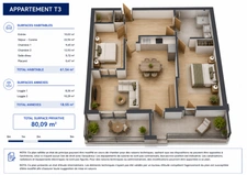 appartement à vendre 3 pièces MAROMME (76)