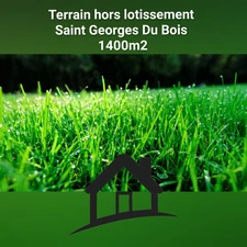 À vendre : Terrain rare de 1400 m² hors lotissement, non viabilisé, SAINT GEORGES DU BOIS (17), proche SURGERES