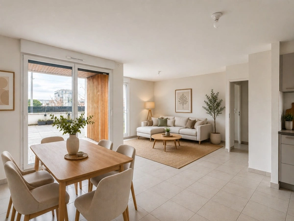 Appartement à vendre 2 pièces + terrasse BEAUZELLE  proche Blagnac (31)