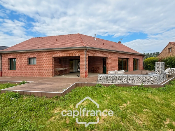 Maison plain-pied récente – 127 m² – 3 chambres – Sous-sol complet – Iwuy