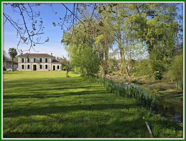 Maison BOURGEOISE à vendre 6 pièces + DEPENDANCES,  à FONTENET (17400) composée de 4 chambres, bordée d'un petit ruisseau et 6000m² de terrain