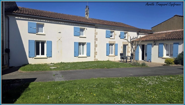 Maison à vendre 6 pièces proche de AULNAY (17), vie PLAIN PIED avec DEPENDANCE environ 100m²