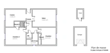 LA RICAMARIE - Ground floor 2-bedroom apartment of 52.83 m², cellar and large garage