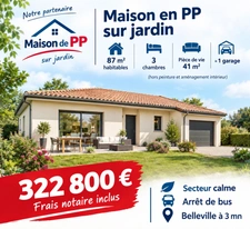 Terrain à vendre de 470,00 m² TAPONAS (69) - TERRAIN CONSTRUCTIBLE 470 m² - plat et au calme , viabilisé 