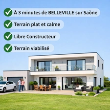 Terrain à vendre de 470,00 m² TAPONAS (69) - TERRAIN CONSTRUCTIBLE 470 m² - plat et au calme , viabilisé 
