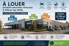 Local/bureau à louer VILLEFRANCHE SUR SAONE (69) Surface 2 175 m2 avec 5 m de hauteur et accès PL
