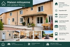 Maison à vendre 6 pièces proche à TAPONAS (69220) 3 mn de Belleville - Maison de 110 m² avec Jardin privatif et 2 Parkings .Arrêt bus à 50 m