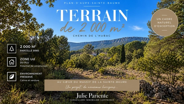 Terrain à vendre 3000 m2 PLAN D'AUPS SAINTE BAUME (83)