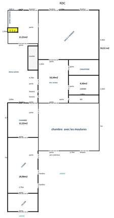 Dpt Vosges (88), à vendre RAMBERVILLERS immeuble T15 de 280 m2 à rénover en 5 ou 6 appartements avec cour 