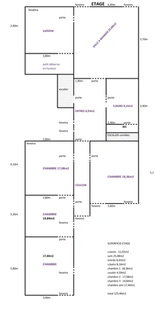 Dpt Vosges (88), à vendre RAMBERVILLERS immeuble T15 de 280 m2 à rénover en 5 ou 6 appartements avec cour 