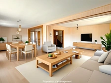 Cambremer centre – Maison familiale de 136 m² avec terrasse panoramique, vie de plain-pied et double garage