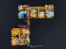 House for sale with two independent apartments and a modular professional workshop