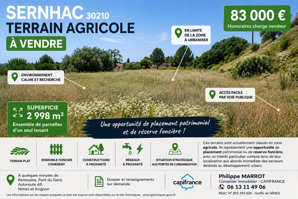 Terrain à vendre SERNHAC (30)