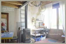  For sale LAMONTJOIE P4 stone village house to renovate, with converted outbuilding