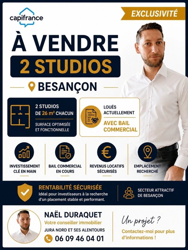 Appartement à vendre 2 pièces BESANCON (25)