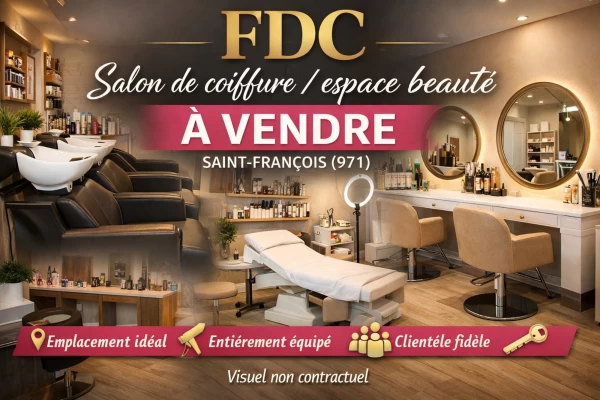 EN EXCLUSIVITE - A VENDRE FONDS DE COMMERCE SALON DE COIFFURE & ESPACE DE BEAUTE - SAINT-FRANÇOIS  