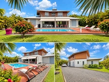 SAINT-FRANÇOIS – PROPRIÉTÉ D'EXCEPTION – VILLA D'ARCHITECTE, VUE MER, 2 016 M² DE TERRAIN ET FORT POTENTIEL DE DÉVELOPPEMENT