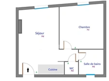 COURBEVOIE (92)/BECON. 2 ROOMS, BRIGHT, 2ND FLOOR, 31.25M2