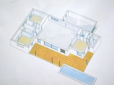 Terrain constructible  de 839,00 m² MAGALAS (34) avec villa plain pied  4 faces