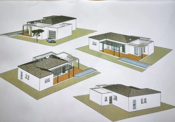 Terrain constructible  de 839,00 m² MAGALAS (34) avec villa plain pied  4 faces