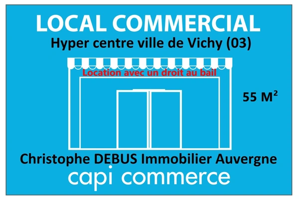 A vendre droit au bail d’une boutique dans la plus belle rue de vichy (03200) pour le commerce.
