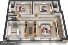 OULLINS – LOFT 184 M² – 3 SUITES & TERRACE in the Bussière area, near the city centre