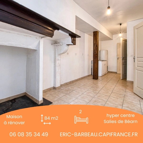 Maison de ville à renover -  2 chambres - 84m2 - SALIES de BEARN