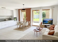 TASSIN-la-DEMI-LUNE, appartement Pitance de 71m2, en rez-de-jardin, 2 chambres.