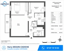 📍 Paris 19ᵉ – Rue de Crimée (75019) - 🛏️ Appartement 3 pièces de 52,3 m² avec balcon 🌿