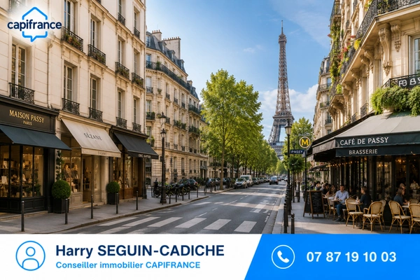 📍 Paris 16ᵉ (75016) – Quartier Passy - 🛏️ Appartement 2 pièces avec jardin d'hiver 🌿