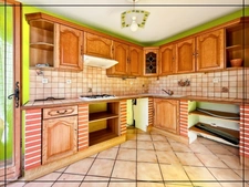 House with garden, not overlooked – village center – 2 bedrooms + office