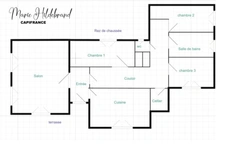 MAISON 104m² de PLAIN-PIED – 3 CHAMBRES – GARAGE – JARDIN  + de 2900m²