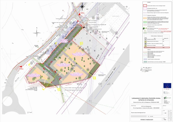 Terrain avec visibilité premium à vendre sur 3393m² à  BALLAN MIRE (37)  emprise bâtie maxi de 2035m² 12 m de hauteur