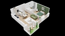 APPARTEMENT, 2 PIÉCES, 43,60 M2, AU 5ème ÉTAGE, AVEC BALCON ET PLACE DE PARKING, À CHENNEVIERES SUR MARNE (94)