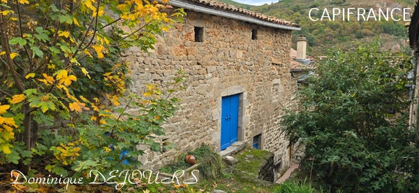 Ardèche, à 5 mn en voiture de St Pierreville au coeur du parc national des Monts d'Ardèche, spacieuse maison de 178m² avec une grande dépendance de 200m² sur 2 niveaux à aménager