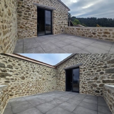 Ardèche, Saint Michel de Chabrillanoux, stone hamlet house - 167m² living space - Terrace with exceptional views