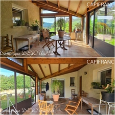 Tènement immobilier : 2 habitations et un ancien hangar agricole - 6200m² autour de la maison + bois de chênes 9700m² - source et un bassin